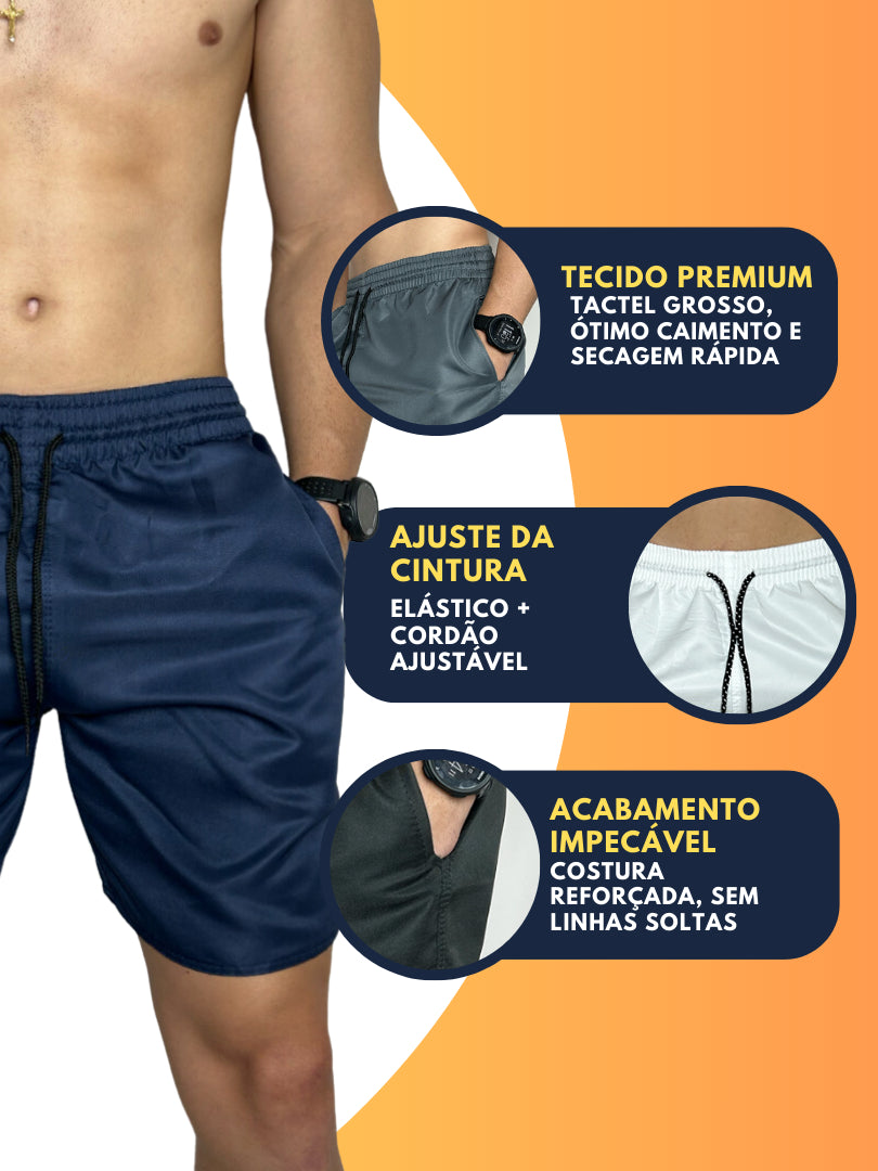 Short Masculino Kit com 4 bermuda Tactel Premium