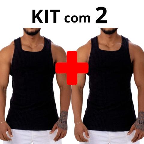 Kit 2 Regatas + 2 Camisas Caneladas - Artigo de grife